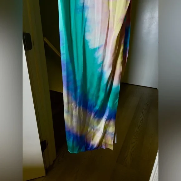 Silk Retrofete Multicolor Tie-Dye Maxi Slip Dress - Picture 12 of 14